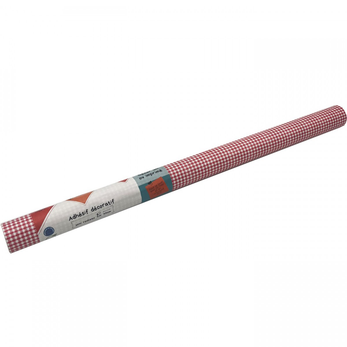 Adhésif Imprimé Vichy Rouge 45cm x 2m